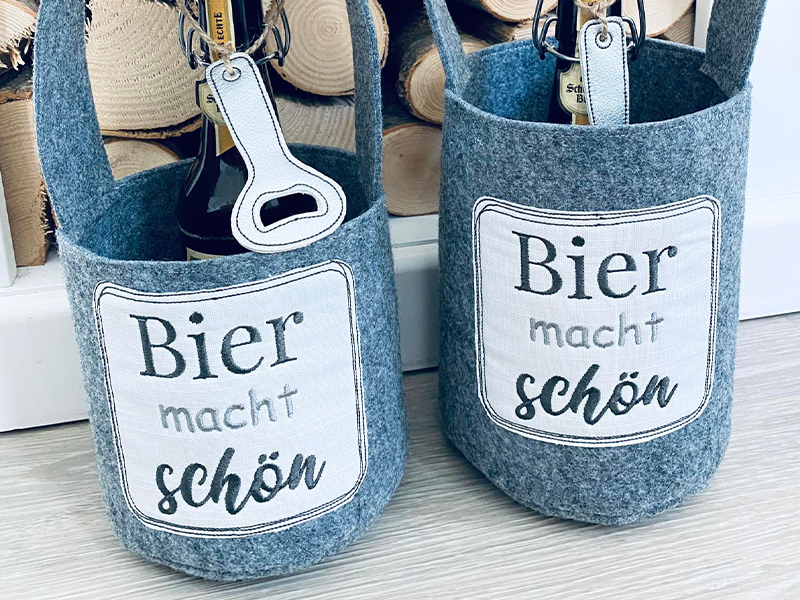 Preview: Bier macht schön Spruch Vatertag - Stickdatei